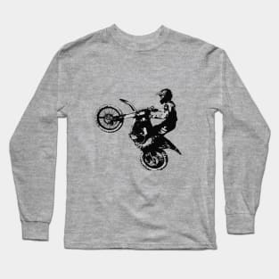 Motocross Rider Silhouette Long Sleeve T-Shirt